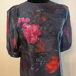 Ted Baker junior's sheer, half sleeve blouse, size 1.